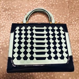 Nicole Lee USA- teal & navy satchel